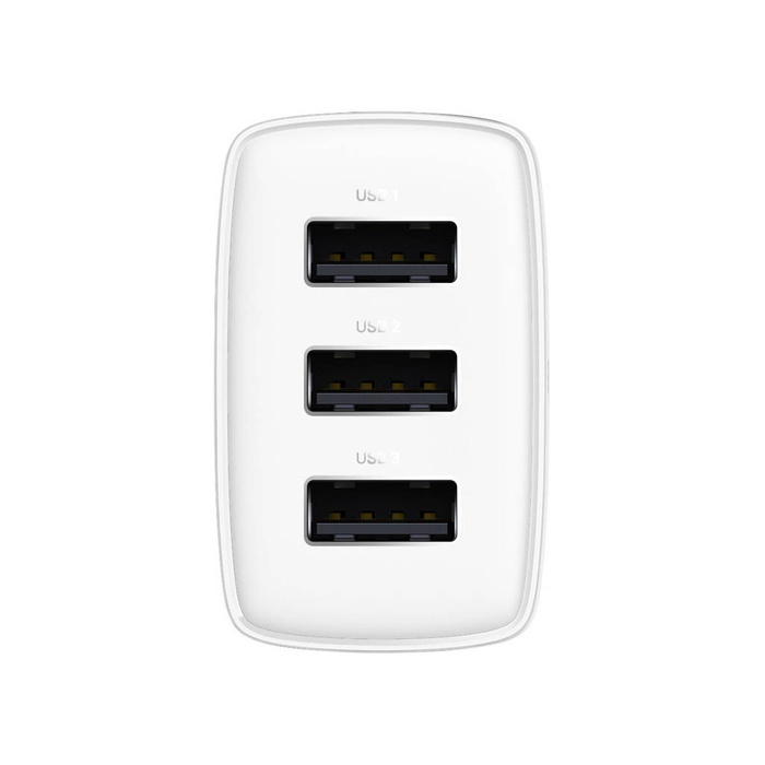 Baseus Compact ładowarka sieciowa 3x USB 17W biały (CCXJ020102)