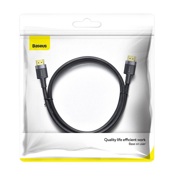 Baseus Cafule kabel przewód HDMI 2.0 4K 60 Hz 3D 18 Gbps 2m czarny (CADKLF-F01)