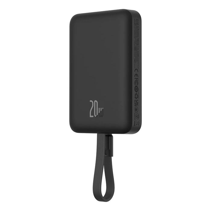 Powerbank Baseus Magnetic Mini MagSafe 10000mAh 20W z wbudowanym kablem Lightning 0.3m Czarny