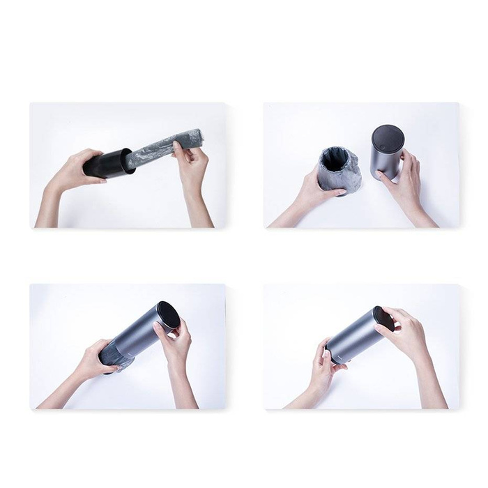 Baseus samochodowy mini kosz na śmieci z pokrywką do auta czarny (CRLJT-01)