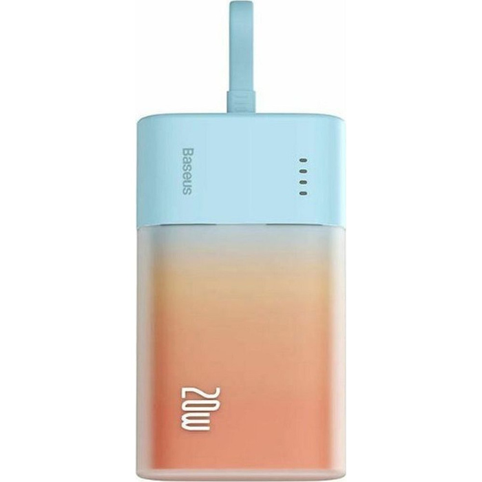 Powerbank BASEUS 5200 mAh z wbudowanym kablem Lightning USB-C Niebiesko Pomarańczowy