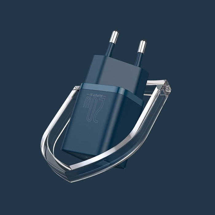 Baseus Super Si 1C szybka ładowarka USB Typ C 20W Power Delivery + kabel USB Typ C - Lightning 1m niebieski (TZCCSUP-B03)