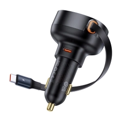 Ładowarka samochodowa Baseus Enjoyment Pro z kablem USB-C, 60W (czarna)