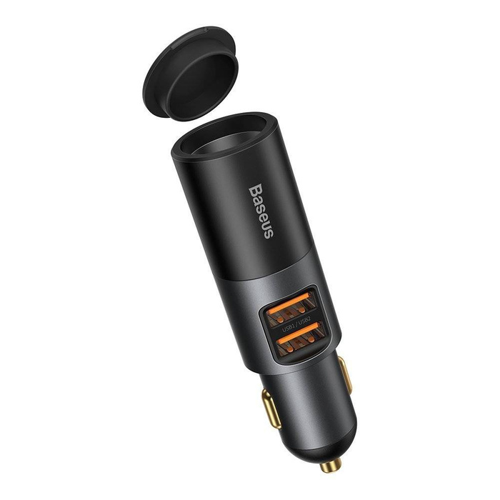 Baseus Share Together ładowarka samochodowa 2x USB / gniazdo zapalniczki 120W Quick Charge Power Delivery szary (CCBT-D0G)