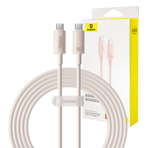 Kabel szybko ładujący Baseus USB-C do USB-C Habitat Series 100W, 2m (różowy)