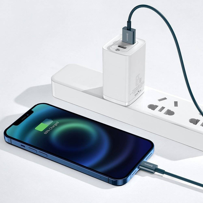 Baseus Superior kabel USB - Lightning 2,4A 1 m Niebieski (CALYS-A03)