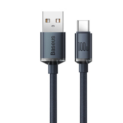 Baseus Crystal Shine Series kabel przewód USB do szybkiego ładowania i transferu danych USB Typ A - USB Typ C 100W 2m czarny (CAJY000501)