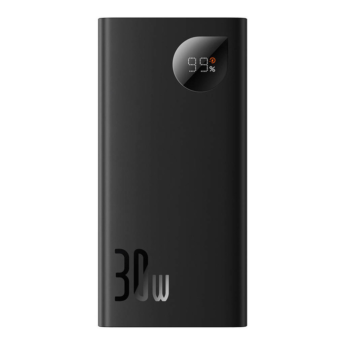 Baseus Adaman2 powerbank z wyświetlaczem cyfrowym 10000mAh 30W 2 x USB / 1x USB Typ C Overseas Edition PD QC SCP czarny (PPAD040101)