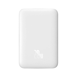 Baseus Magnetic Mini powerbank z ładowaniem indukcyjnym MagSafe 15W / szybkie ładowanie PD QC 20W 10000mAh biały (Overseas Edition) + Xiaobai Series kabel USB-C - USB-C 60W 3A 0.5m biały