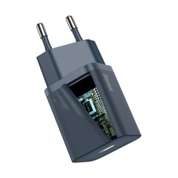 [PO ZWROCIE] Baseus Super Si 1C szybka ładowarka USB Typ C 20W Power Delivery + kabel USB Typ C - Lightning 1m niebieski (TZCCSUP-B03)