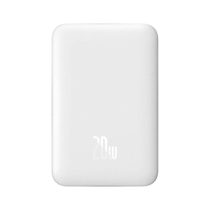 Baseus Magnetic Mini powerbank z ładowaniem indukcyjnym MagSafe 15W / szybkie ładowanie PD QC 20W 10000mAh biały (Overseas Edition) + Xiaobai Series kabel USB-C - USB-C 60W 3A 0.5m biały