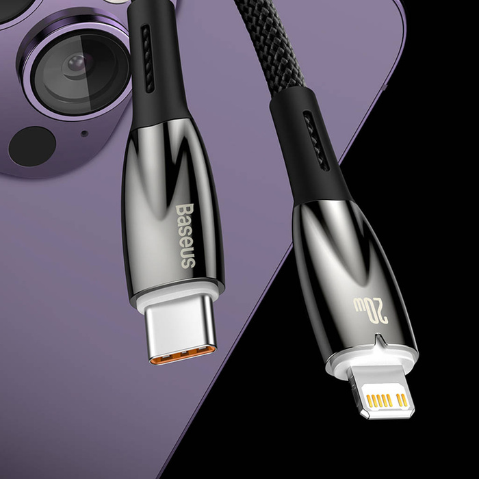Baseus Glimmer Series kabel z szybkim ładowaniem USB-C 480Mb/s PD 100W 2m czarny