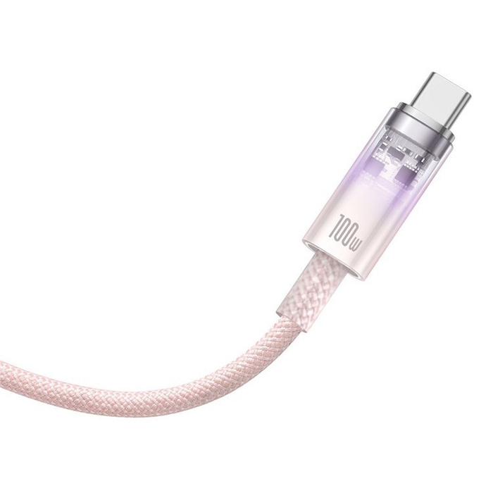 BASEUS kabel Typ C do Typ C Explorer Power Delivery 100W 1m różowy P10319703411-00 / CB000043