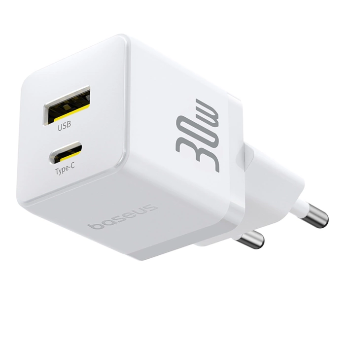 Ładowarka sieciowa Baseus Palm 30W USB-C USB-A - biała