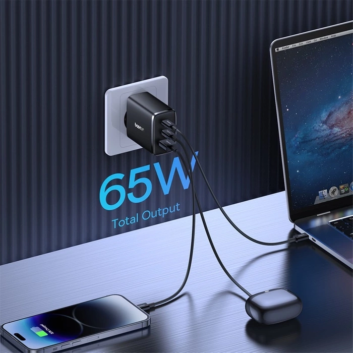 Ładowarka sieciowa Baseus OS-Cube Pro 2 x USB-C + USB, 65W (czarna)