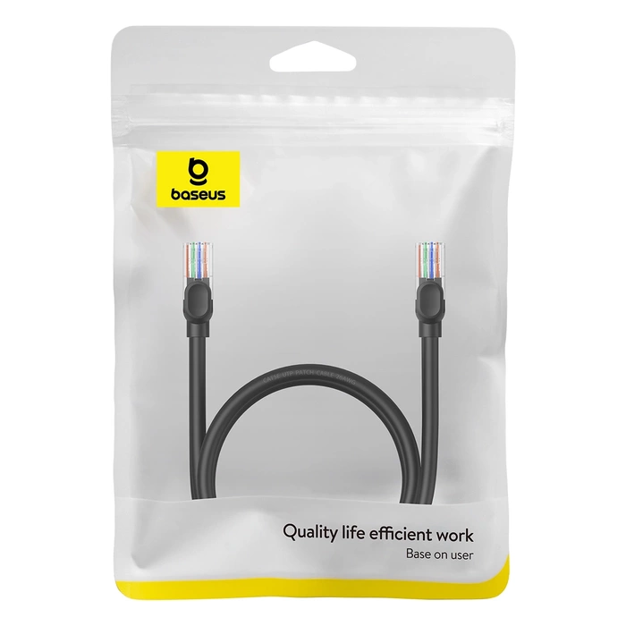 Kabel sieciowy Baseus Ethernet CAT5, 1m (czarny)