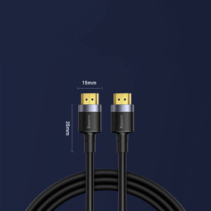 Baseus Cafule kabel przewód HDMI 2.0 4K 60 Hz 3D 18 Gbps 2m czarny (CADKLF-F01)