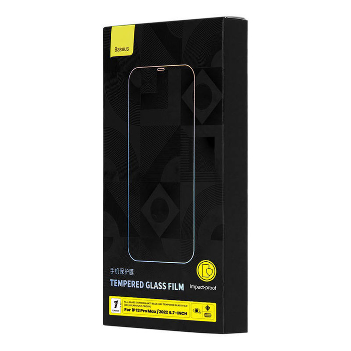 Szkło hartowane z filtrem światła niebieskiego 0.4mm Baseus do iPhone 14 Plus/13 Pro Max