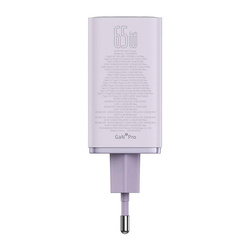 Ładowarka sieciowa Baseus GaN6 Pro, 2xUSB-C + 2xUSB, 65W (fioletowa)