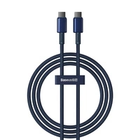Kabel Baseus Tungsten Gold USB-C / USB-C 100W 1m - granatowy