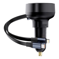 Ładowarka samochodowa Baseus Enjoyment USB z kablem USB-C i Lightning 60W (czarna)