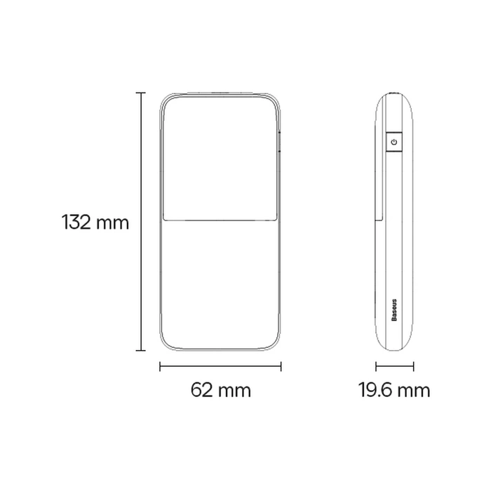 Powerbank Baseus Bipow Pro 10000mAh 20W fioletowy z kablem USB Typu A - USB Typu C 3A 0.3m (PPBD040205)