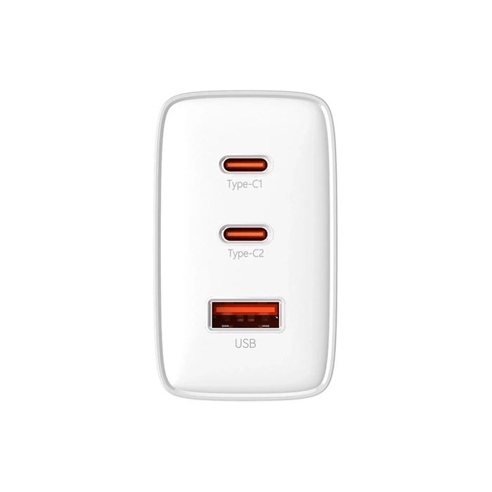 Ładowarka sieciowa Baseus OS-Cube Pro 2 x USB-C + USB, 65W (biała)