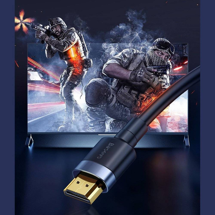 Baseus Cafule kabel przewód HDMI 2.0 4K 60 Hz 3D 18 Gbps 2m czarny (CADKLF-F01)