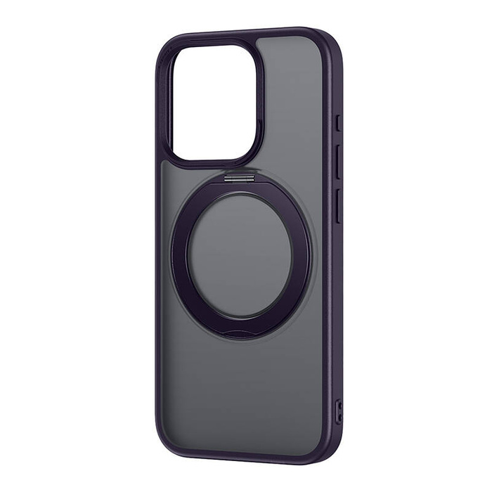 Etui iPhone 14 Pro Max Baseus SkyRing Magnetic ze stojakiem + szkło hartowane i zestaw czyszczący (fioletowy)