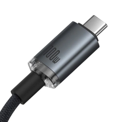 Baseus kabel Crystal Shine USB3.2 Full-Featured Fast-Charging Data Cable USB-C to USB-C 100W 1.5m 20Gb Cluster czarny