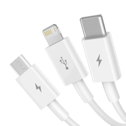 Kabel Baseus Superior Series USB-A - USB-C / Lightning / micro USB 3.5A 1m - biały