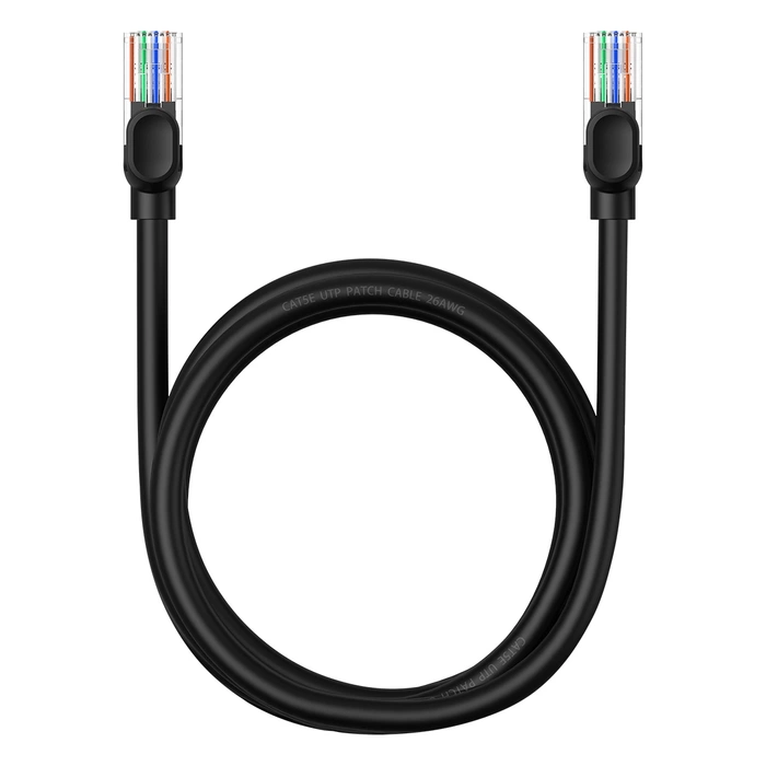 Kabel sieciowy Baseus Ethernet CAT5, 1,5m (czarny)