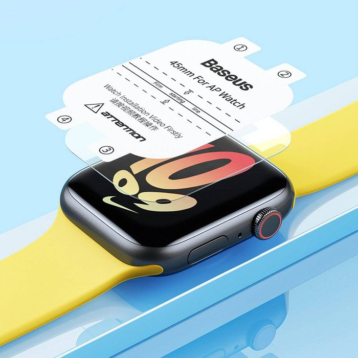 Zestaw 2x folia ochronna Baseus NanoCrystal do Apple Watch 4 /5 / 6 / SE / SE 2 40mm + zestaw montażowy - przezroczysta