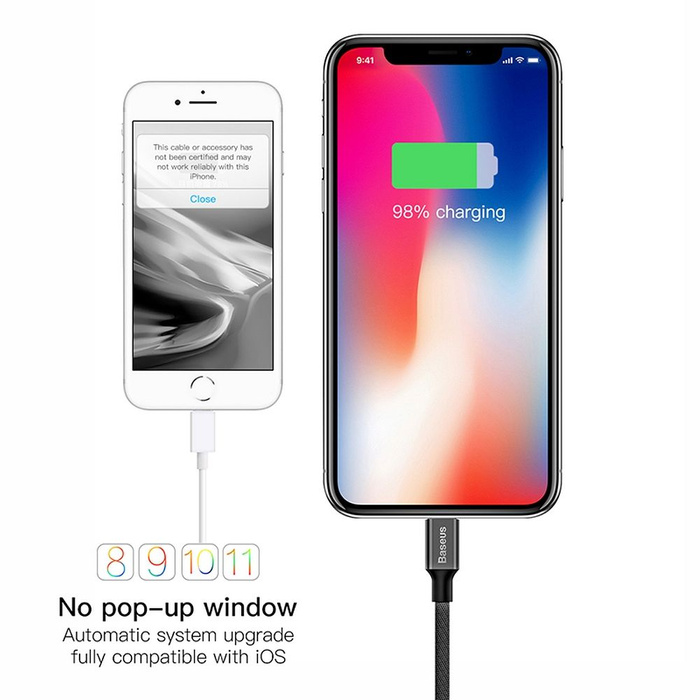 BASEUS kabel USB do Apple Lightning 8-pin 1,5A Yvien CALYW-C01 3m czarny