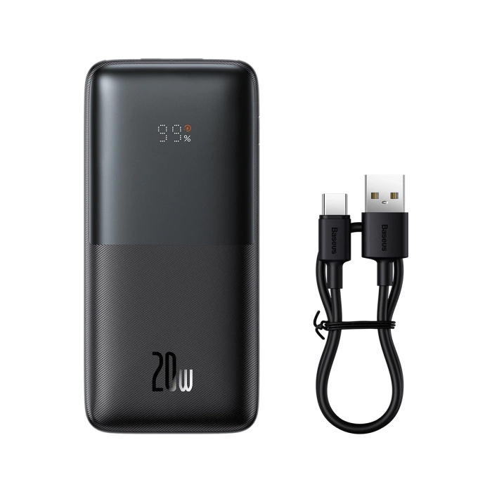 Powerbank Baseus Bipow Pro 10000mAh 20W czarny z kablem USB-A - USB-C 0.3m