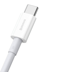 [PO ZWROCIE] Baseus Superior kabel USB - USB Typ C 66 W 6A 1 m Biały (CATYS-02)