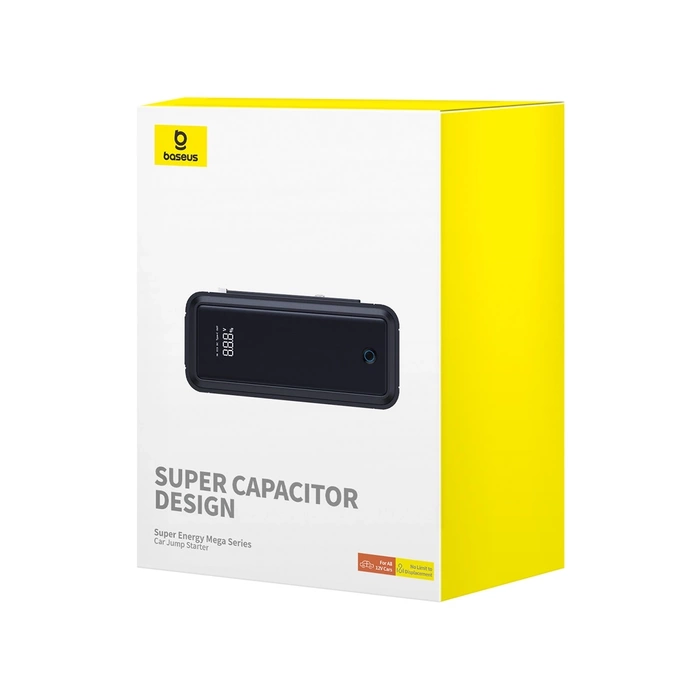 Jump starter z superkondensatorem Baseus Super Energy Mega Series BS-CH007 3000A 12V USB-C / EC8 / DC - szary