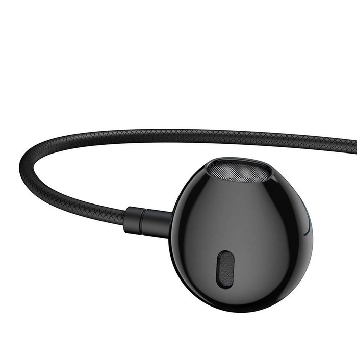 Baseus Encok H19 przewodowe douszne słuchawki 3,5 mm mini jack z pilotem i mikrofonem niebieski (NGH19-01)