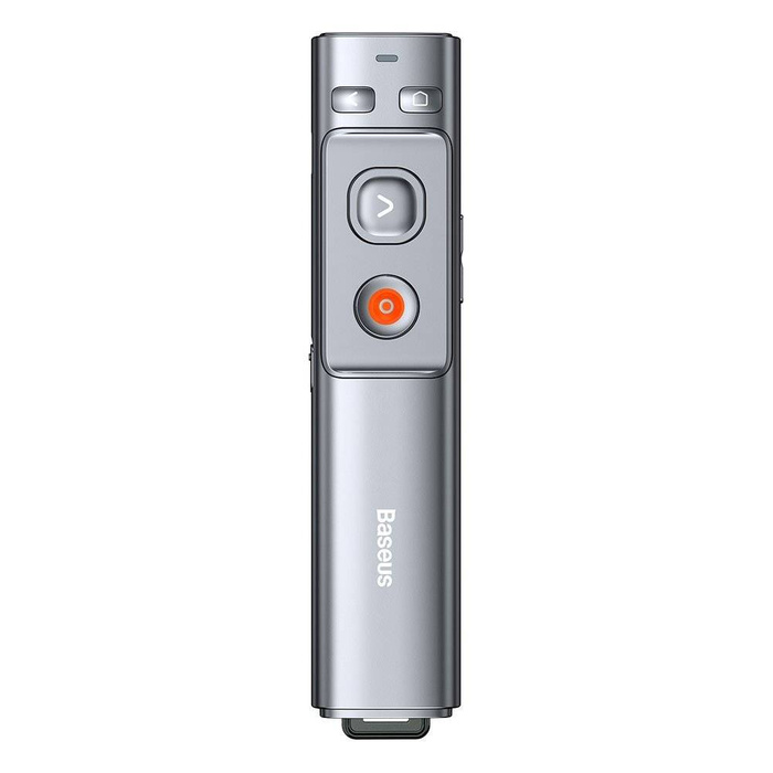 Baseus Orange Dot wskaźnik laserowy pilot do prezentacji PC z wbudowanym akumulatorem szary (WKCD000013)