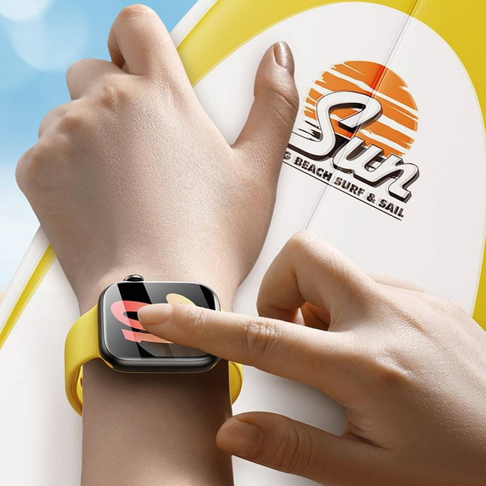 Zestaw 2x folia ochronna Baseus NanoCrystal do Apple Watch 4 /5 / 6 / SE / SE 2 40mm + zestaw montażowy - przezroczysta