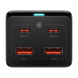 Ładowarka sieciowa / listwa zasilająca Baseus GaN3 Pro 2x USB + 2xUSB-C + AC, 100W (czarna)