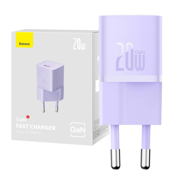 Mini ładowarka sieciowa Baseus GaN5  20W (fioletowa)