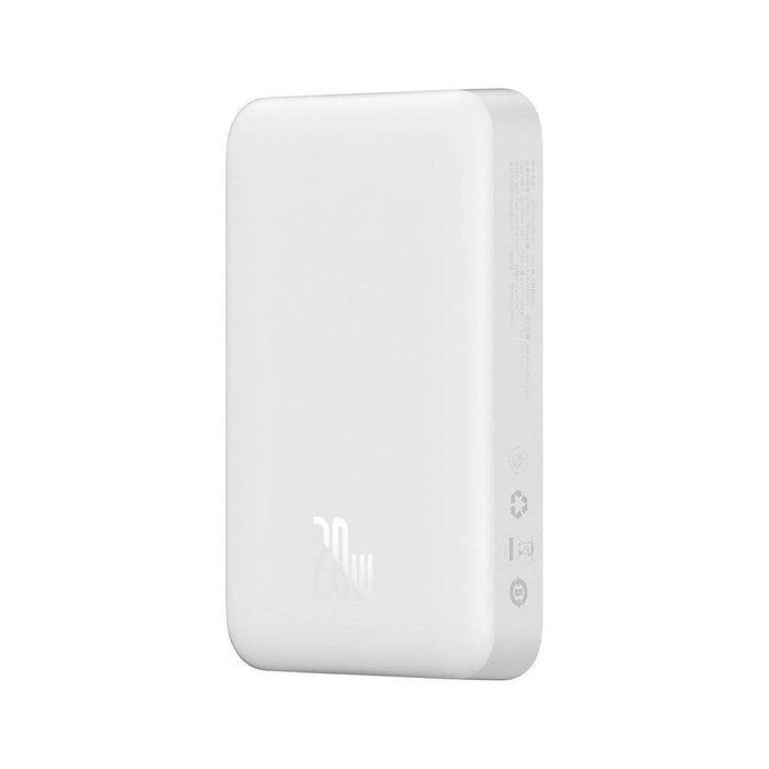 Baseus Magnetic Mini powerbank z ładowaniem indukcyjnym MagSafe 15W / szybkie ładowanie PD QC 20W 10000mAh biały (Overseas Edition) + Xiaobai Series kabel USB-C - USB-C 60W 3A 0.5m biały