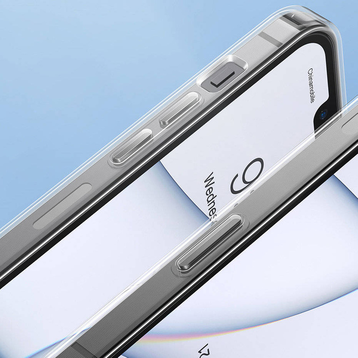 Baseus Frosted Glass Case etui pokrowiec do iPhone 13 Pro Max sztywna obudowa z żelową ramką czarny (ARWS001101)