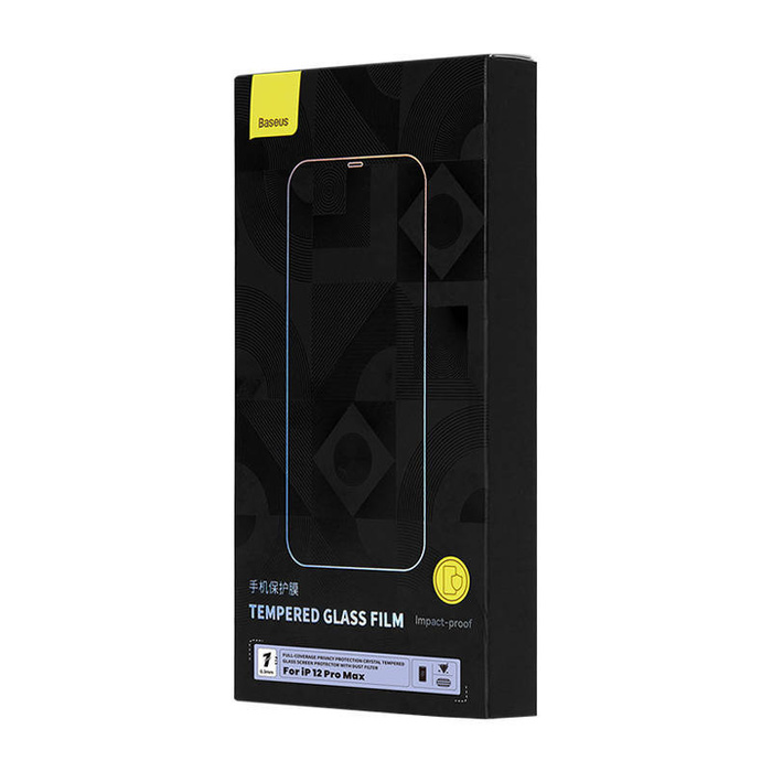 Szkło hartowane z filtrem prywatyzującym 0.3mm Baseus do iPhone 12 Pro Max