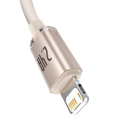 Baseus Crystal Shine Series kabel USB - Lightning 2,4A 20W 2m różowy (CAJY001204)