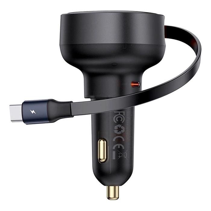 Ładowarka samochodowa Baseus Enjoyment Pro z kablem USB-C, 60W (czarna)