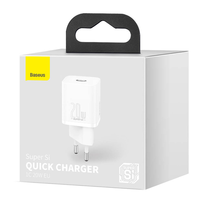 Baseus Super Si 1C szybka ładowarka USB Typ C 20 W Power Delivery biały (CCSUP-B02)