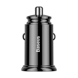 Baseus Circular PPS inteligentna ładowarka samochodowa z portami USB Quick Charge 4.0 QC 4.0 i USB-C PD 3.0 SCP czarny (CCALL-YS01)