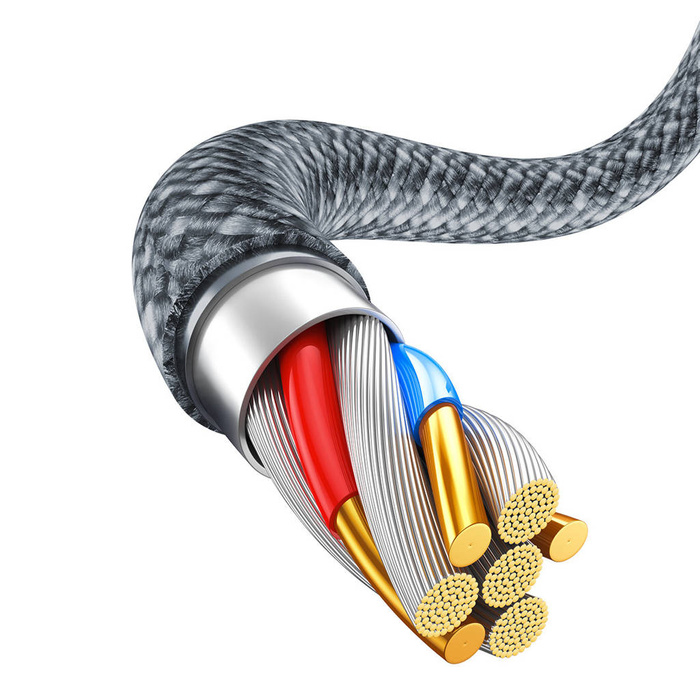 Baseus kabel do iPhone USB - Lightning 2m, 2,4A szary (CALD000516)